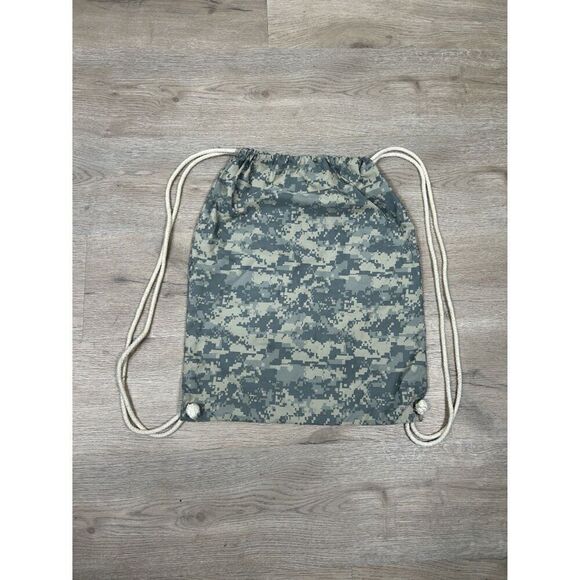 US Army National Guard Camo Light Weight Sinch Drawstring Backpack Bag - Picture 3 of 6